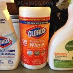SUA: Clorox bleach foamer, Clorox disinfecting wipes, Seventh Generation disinfecting multi-surface cleaner