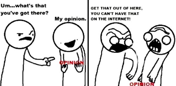 Having an opinion on the Internet